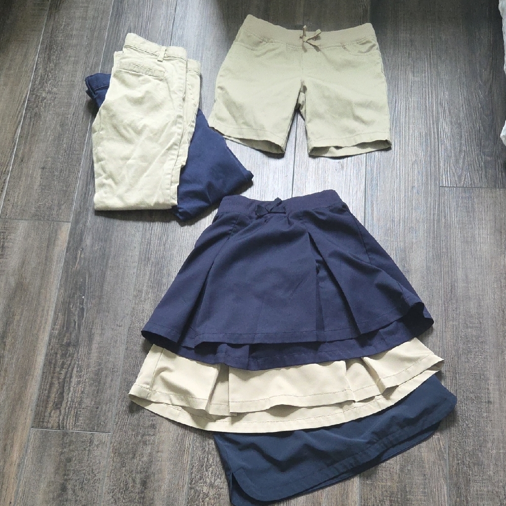 Lot of Girls Navy And Kahki Uniform Bottoms